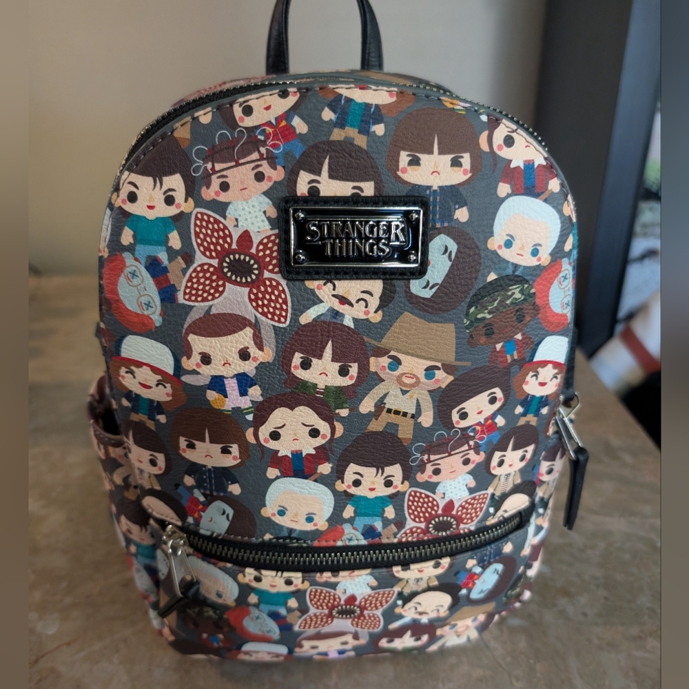 Loungefly Stranger Things Chibi All Over Print Disney Mini Backpack